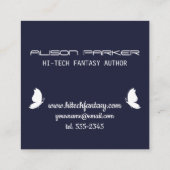 Schrijver van high tech vlinder vierkante visitekaartje (Achterkant)