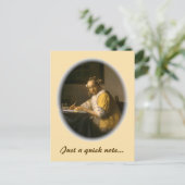 Schrijver van Vermeer Briefkaart (Staand voorkant)