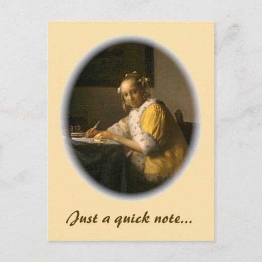 Schrijver van Vermeer Briefkaart (Voorkant)