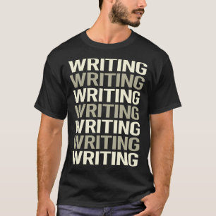 Schrijver van witte tekst t-shirt