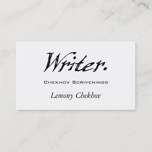 Schrijver Vier Score Visitekaartje (Voorkant)