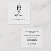 Schrijver Vierkante Visitekaartje (Voorkant / Achterkant)