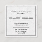 Schrijver Vierkante Visitekaartje (Achterkant)