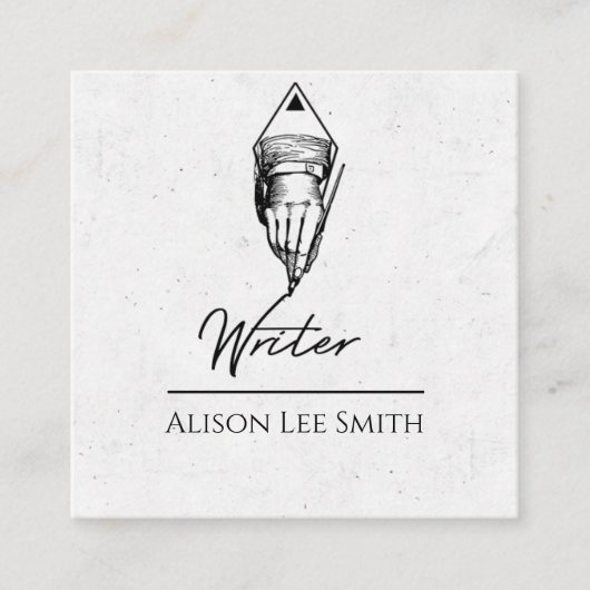 Schrijver Vierkante Visitekaartje (Voorkant)