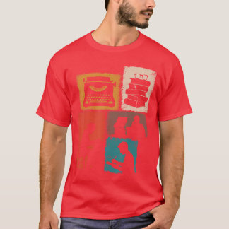 Schrijver Vintage Collage Schrijven Mannen Auteur  T-shirt