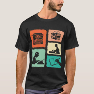 Schrijver Vintage Collage Schrijver Auteur Journal T-shirt