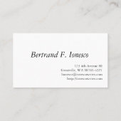 Schrijver Visitekaartje (Achterkant)