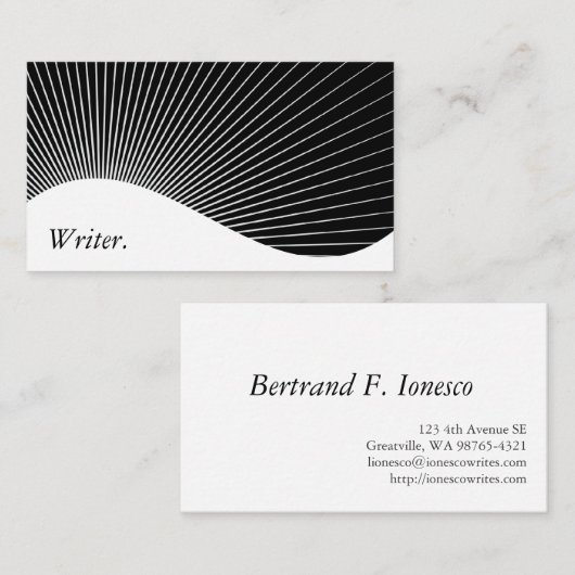 Schrijver Visitekaartje (Voorkant / Achterkant)