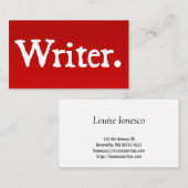 Schrijver Visitekaartje (Voorkant / Achterkant)