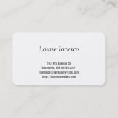 Schrijver Visitekaartje (Achterkant)