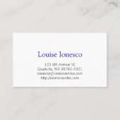 Schrijver Visitekaartje (Achterkant)