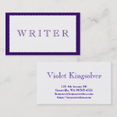 Schrijver Visitekaartje (Voorkant / Achterkant)