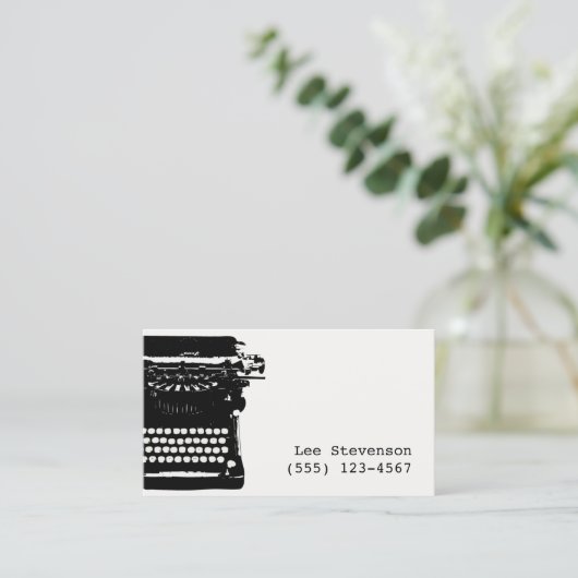 Schrijver  Visitekaartje schrijfmachine (Staand voorkant)