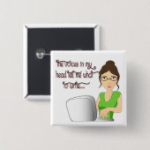 Schrijver Voices Vierkante Button 5,1 Cm (Voorkant /achterkant)