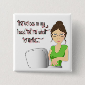Schrijver Voices Vierkante Button 5,1 Cm