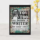 Schrijver Wenskaart - Funny  Retro Kaart (Gele Bloem)