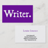 Schrijver White Lettering Visitekaartje (Voorkant / Achterkant)