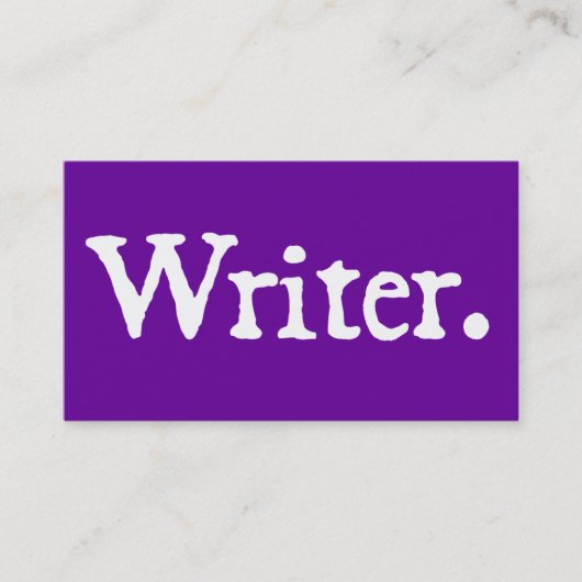 Schrijver White Lettering Visitekaartje (Voorkant)