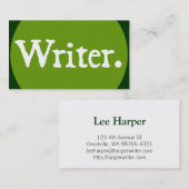 Schrijver White Lettering Visitekaartje (Voorkant / Achterkant)