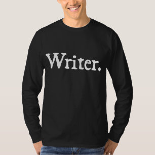 Schrijver. Wit op donker T-shirt