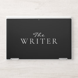 Schrijver zwart wit HP laptopsticker
