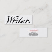 Schrijver zwart wit mini visitekaartje (Voorkant / Achterkant)
