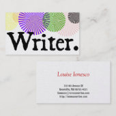 Schrijverkleuren branden visitekaartje (Voorkant / Achterkant)