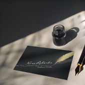Schrijvers/auteurs Black en Gold Quill-pen Visitekaartje