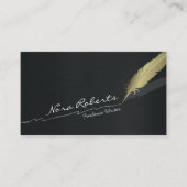 Schrijvers/auteurs Black en Gold Quill-pen Visitekaartje (Voorkant)