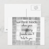 Schrijvers blokkeren briefkaart (Voorkant / Achterkant)