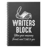 Schrijvers blokkeren Funny Author Witty Book Write Notitieboek (Voorkant)