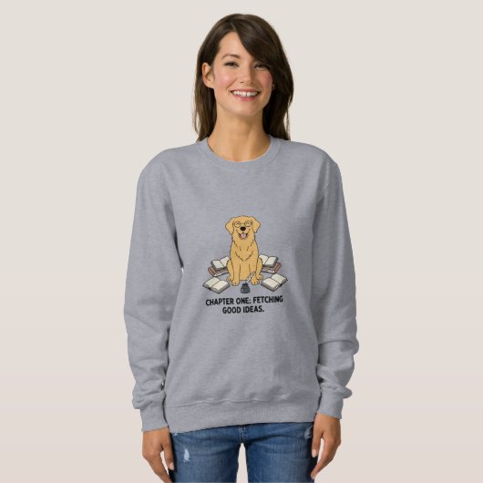 Schrijver's Companion Golden Retriever Art Design Trui (Voorkant volledig)