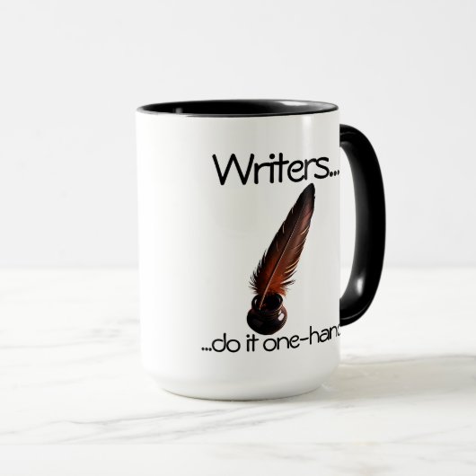 Schrijvers doen het met één hand koffie Mok (Voorkant rechts)