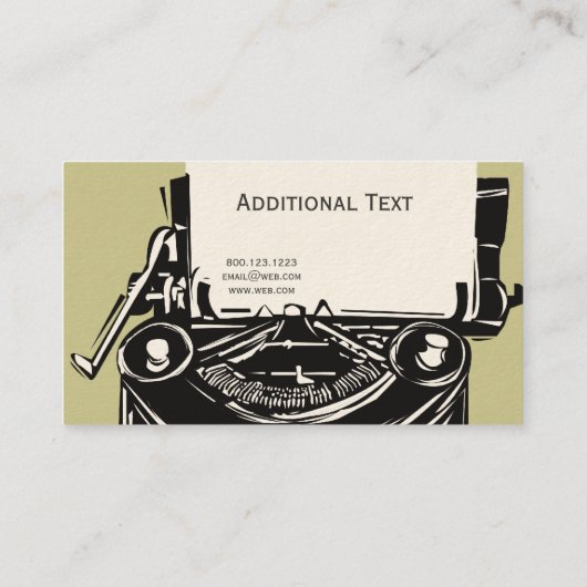 Schrijver's droom. schrijfmachine voor printers visitekaartje (Achterkant)