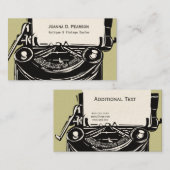 Schrijver's droom.  schrijfmachine voor printers visitekaartje (Voorkant / Achterkant)