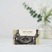 Schrijver's droom.  schrijfmachine voor printers visitekaartje (Staand voorkant)
