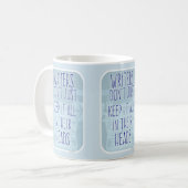 Schrijvers houden het in hun hoofden, hersenslogan koffiemok (Voorkant links)