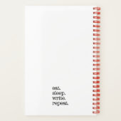 Schrijver's Journal Auteur's Gift Eet Slaap Herhaa Notitieboek (Achterkant)