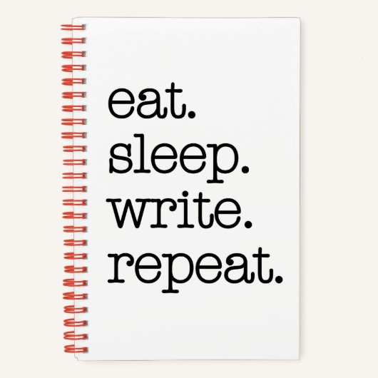 Schrijver's Journal Auteur's Gift Eet Slaap Herhaa Notitieboek (Voorkant)