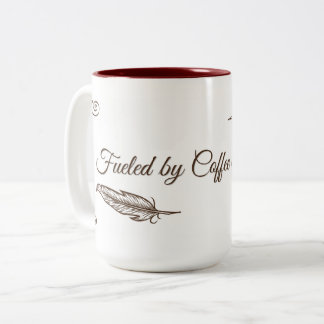 Schrijvers koffiemok | Aangedreven door koffie en Tweekleurige Koffiemok