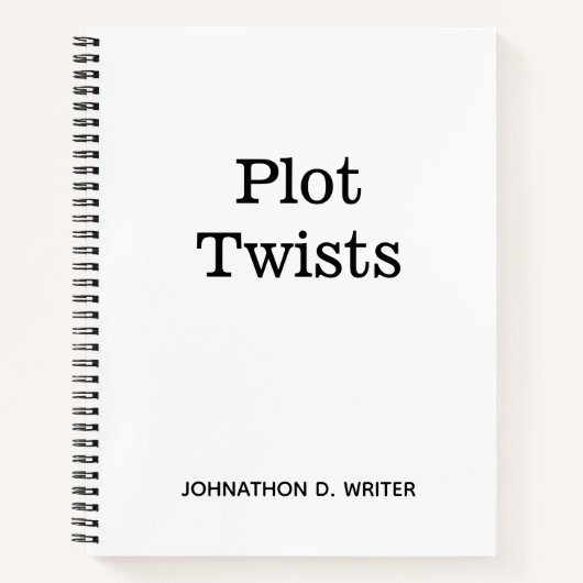 Schrijver's Modern Plot Twists Name Spiral Noteboo Notitieboek (Voorkant)