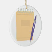 Schrijvers notitieblok keramisch ornament (Rechts)