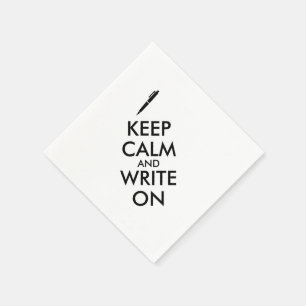 Schrijvers schrijven op pen op maat servetten