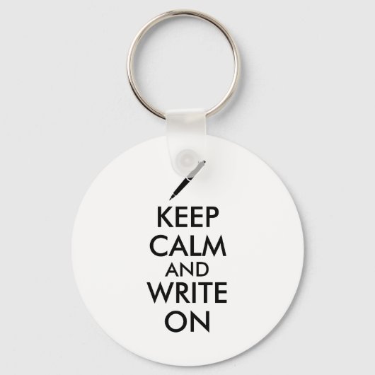 Schrijvers schrijven op pen op maat sleutelhanger (Voorkant)