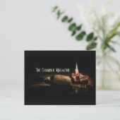 Schrijversbureau met kaars briefkaart (Staand voorkant)