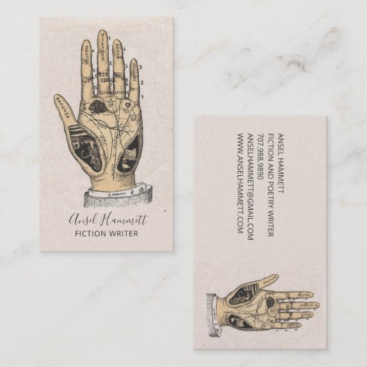 schrijversdichter visitekaartje (Voorkant / Achterkant)