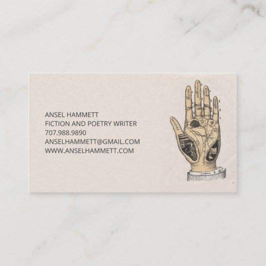 schrijversdichter visitekaartje (Achterkant)