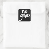 Schrik Geen GGO's Beschermen onze voedselzwarte Vierkante Sticker (Tas)
