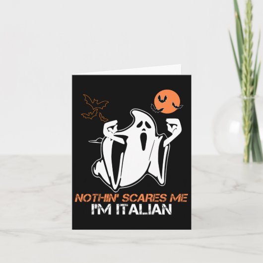 Schrik me, ik ben Italiaanse Ghost Halloween kostu Kaart (Voorkant)