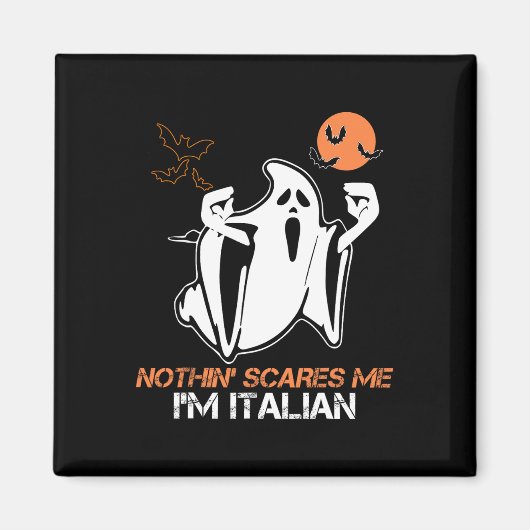 Schrik me, ik ben Italiaanse Ghost Halloween kostu Magneet (Voorkant)